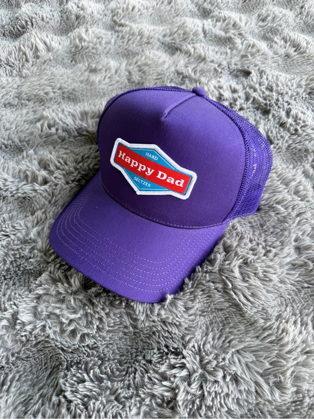 Happy Dad Purple Trucker Hat